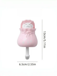 1pc No Drilling Needed, Expandable Cute Cat Wall Hook, Creative Cartoon Peeking Adhesive Hook Suitable For Office Cubicle