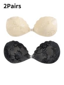 YIYANG 3 Pairs Of Invisible Push-Up Silicone Bras With Straps | Reusable, Backless, Strapless Bras For Wedding Dresses And Swimwear (Random Patterns) - Multicolor - View 32