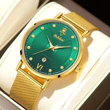 YaLaLuSi YaLaLuSi Brand 1 New Fashionable Versatile Men's Quartz Watch Luminous Hands, Date Display, And Other Multifunctional Features Precise Quartz Movement Unique 3D Textured Pattern Breathable Comfortable Strap Comes With Jewelry Polishing Cloth Perfect For Daily Commuting Original Men's Gift Great Choice For Fathers, Boyfriends, Friends Ideal Halloween Or Christmas Gift