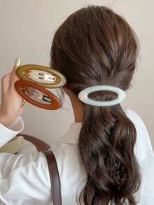 2pcs/1pc Women 4.53in/11.5cm Leopard Print Tortoiseshell Plastic Hair Clips, Fashion Versatile Elegant Minimalist Solid Color Hair Claws, Suitable For Daily, Casual, Party, Commute, Beach, Bun, Ponytail, Washing Face, Makeup, Accessory Fall Fashion Animal Print Claw Clips Autumn Hair Accessories Hair Clutch Clips For Hair Winter For Vacation Outfits Woman - Multicolor - View 7