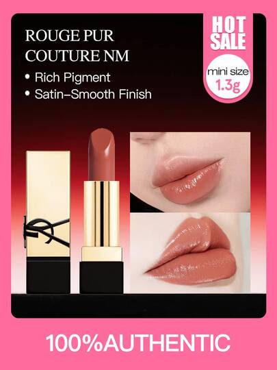 YSL YVES SAINT LAURENT ROUGE PUR COUTURE NM | 1.3g Mini Size, Rich Pigment & Satin-Smooth Finish, Ysl