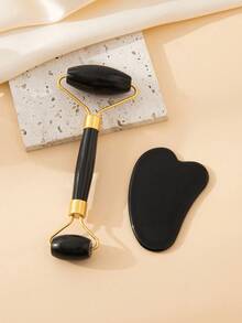 2件套面部刮痧按摩工具套装：1个双头按摩滚轮，1个心形刮痧板，面部按摩可消除浮肿，舒缓提拉肌肤，令肌肤焕发光彩。适用于美容、护肤、水疗、自我护理、护肤工具、面部护理、美容师用品、按摩、面部按摩工具、面部滚轮。 - 彩色 - 查看 21