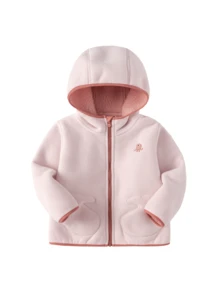 Balabala BalaOne 2025 Autumn/Winter New Girls Fleece Jacket, Anti-Static Warm Outerwear, Suitable For Boys And Girls - White Red - View 1