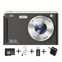 50MP Digital Camera, 4K Display, USB Rechargeable 700mAh Lithium-Polymer Battery, 16X Optical Zoom With Stabilization, 2.8" Touchscreen, Non-Waterproof Design, Includes 32GB SD Card - Ideal Birthday Or Christmas Gift