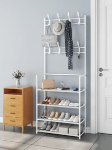 1pc Multi-Functional Coat Rack, Shoe Rack, Storage Rack, Movable And Easy To Assemble, Suitable For Living Room, Entrance, Bedroom, Study, Office, Holiday Gift, Valentine's Day Gift, Children's Gift