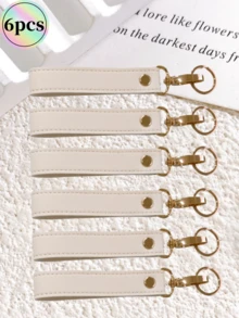 1 Piece/6 Pieces Of Customized Anniversary Name Or Letter PU Leather Women's Bag Hanging Keychain. The Exquisite And Compact Lining Has A High-End Texture, With A Simple And Retro Style. It Is A Multi-Functional Personalized PU Leather Scratch-Resistant Wristband Keychain Bag Accessory. - Multicolor - View 16