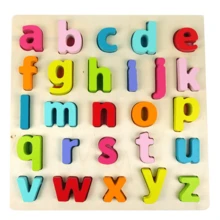 Jogo de encaixe Alfabeto Educativo vogais pedagógico Letras coloridas Montessoriano - LETRAS MINÚSCULAS - Visão 1