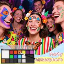 Bộ 18 màu màu nước, C, Thêm nước để sử dụng, Có cọ vẽ, Thích hợp cho Halloween, Giáng sinh, Trang điểm Halloween, Vẽ tranh tiệc tùng, Hóa trang, Biểu diễn sân khấu, Tốt nghiệp, Lễ hội hóa trang, Lễ Phục sinh - JHP050 - Xem 5