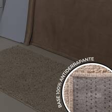 Tapete Passadeira Antiderrapante Pelo Macio Luxo Decoração para Corredor e Beira de Cama Classic Oásis - Bege - Visão 3
