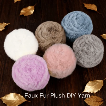 1pc 100Gram Super Soft Faux Fur Yarn Colorful Series Chunky Fluffy Faux Fur Yarn For DIY Knitting And Crocheting Hat, Hand-Knitted Hat Scarf Blanket, Purse