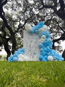 160pcs Blue & White 5/10/12 Inch Latex Balloon Set