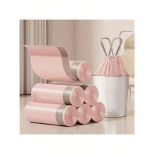 Thick & Durable Trash Bags 50-Pack Polyethylene Material For Bathroom Use Strong Enough For Wet Waste Ideal For Keeping Bathroom Clean Loved By Households (Pink)