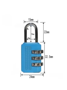 1pc 3-Digit Combination Metal Padlock, Suitable For Wardrobe, Luggage, Gym Locker - Multicolor - View 3