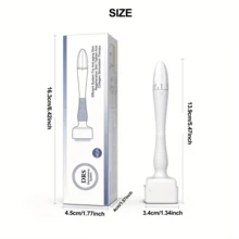 1 件 Derma Stamp 140A 可调节微针密封，可重复使用的微针滚轮，微针美容仪，面部滚轮按摩器，PC + 不锈钢安全材料，140 根不锈钢针，针长可调节 0-3 毫米，重塑柔嫩肌肤，是送给女性的完美礼物。 - 白色 - 查看 5