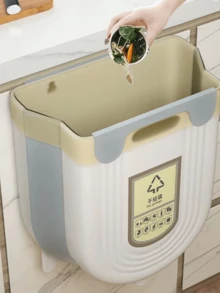 6L/10L Collapsible Trash Can Wall Mounted Slim Trash Can With Trash Bag Container Plastic Hanging Trash Can For Kitchen Bathroom Camping Car Accessory Foldable Trash Can Large-Capacity Material Easy-To-Clean For Motorhome Home Car Kitchen