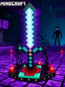 Minecraft Commemorative Edition Series Minecraft Deluxe Glowing Diamond Sword Decorative LED Light - Available In 7 Colors / 9 Colors / 14 Colors, USB Connected, Suitable For Bedroom Decoration And Computer Room Decoration, Perfect For Gaming / Christmas And Birthday Gifts, Suitable For Teenagers And Adults, Themed Parties.