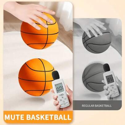 1pc Silent Basketball, High Elasticity Solid Sponge Ball, Odorless Lightweight Soccer Ball, Rebound Ball, Soft And Bouncy, Lightweight And Easy To Grasp, Uncoated High-Density Foam Ball, Noiseless Sports Ball, Training Ball, Patting Ball, Sensitivity Dodgeball, For Indoor Outdoor Shooting Goal Playground Kickball Mute Ball Prom Classroom Noiseless Fun Toys