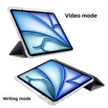 Premium Tempered Glass Back Magnetic Sleep/Wake Protective Case | Ultra-Thin Acrylic Material, Compatible With IPad, And Tablets | Scratch-Resistant, Ideal For Office, Study And Commute