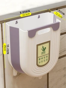 6L/10L Collapsible Trash Can Wall Mounted Slim Trash Can With Trash Bag Container Plastic Hanging Trash Can For Kitchen Bathroom Camping Car Accessory Foldable Trash Can Large-Capacity Material Easy-To-Clean For Motorhome Home Car Kitchen