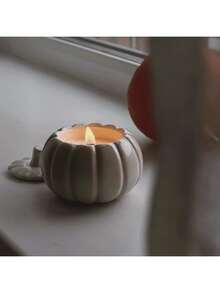 1 Large Pumpkin-Shaped Jar Candle (Craft Pumpkin) – Valentine's Day Decoration, Ramadan Decoration, Autumn Gift Decoration, Autumn Ornament, Warm Home Decor, Pumpkin Scented Aromatherapy Plaster Doll Blank, Storage DIY Handicraft (Candle Materials And Wick Not Included; Make Your Own With Purchased Supplies). - Multicolor - View 8