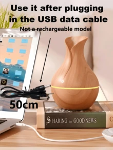 1 件 USB 花瓶加湿器，200 毫升迷你家居和办公桌面便携式木纹芳香扩散器，空气净化器 - 彩色 - 查看 8