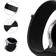 20mm Elastic No Gap Nylon Band Compatible With Samsung Galaxy Watch 7/6/4/Classic/5 Pro 44mm 40mm 43mm 47mm 42mm 46mm,Breathable Nylon Loop Bracelet Compatible With Galaxy Watch 7 20mm Watch Strap Smartwatch Accessories,Women Men