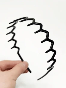 1/2pcs Women Wavy Toothed Print Toothed Headbands, Non-Tight Hair Collection Casual Headband For Daily Grooming, Simple Minimal Style Hair Accessories, Valentine's Day Couples Headband Set, Gift For Her, Hairband, Hair Hoop, Zig Zag Headband