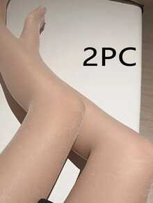 1/2/3双装女士亮面不透明连裤袜，修身性感百搭，舒适