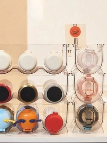 1/2/3 Niveles Organizador Apilable para Botellas de Agua, Organizador de Botellas de Agua con Compartimentos Grandes, Organizador Transparente para Botellas de Agua para Gabinete, Estante para Botellas para Organización y Almacenamiento en la Cocina