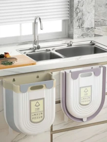 6L/10L Collapsible Trash Can Wall Mounted Slim Trash Can With Trash Bag Container Plastic Hanging Trash Can For Kitchen Bathroom Camping Car Accessory Foldable Trash Can Large-Capacity Material Easy-To-Clean For Motorhome Home Car Kitchen