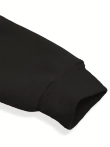 Halloween Graphic Hoodies Funny Hoodies Mens Black Solid Color Design Long Sleeve Casual Hooded SweatshirtSoft And Comfortable,Street Fashion, - Black - View 3