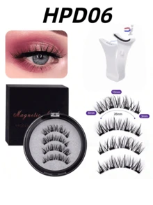 1 Set 4 pezzi Kit Eyeliner Magnetico e ciglie Magnetiche - ciglie Finte Magnetiche Riutilizzabili per Occhi a Volpe Naturali, Allungano e Incurvano le ciglie, Adatte per Ognissanti, ciglie 3D Arricciate e Morbide Senza Colla, Comode da Indossare, ciglie Finte in Finta Pelliccia di Visone da 5-11mm per Uso Quotidiano