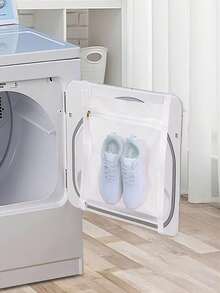1pc Shoe Drying Bag, Washable Hanging Laundry Bag, Reusable Thickened Mesh Bag - White 1pc - View 1