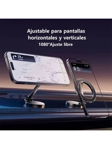 Soporte Magnético Para Coche Estable Antichoque Plegable,Soporte Magnetico Para iPhone, Galaxy, Celulares, Elegante Soporte Para Automovil - Plateado - Ver 3