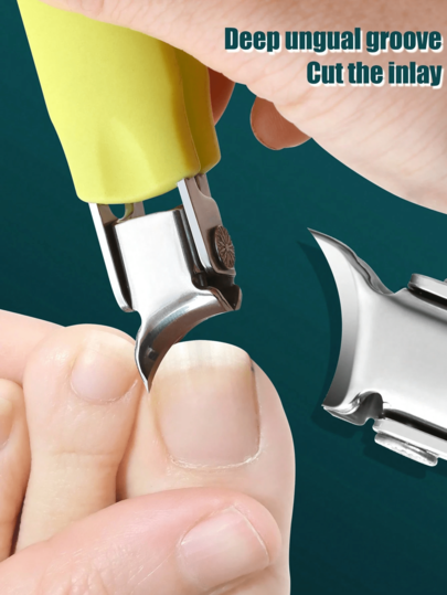 1 pieza Cortaúñas de alta precisión y ángulo ancho (con cubierta protectora) Cortaúñas de acero inoxidable afilado, adecuado para uñas encarnadas y cuidado de uñas gruesas de los pies para personas mayores, ligero y fácil de usar, regalo para amigos
