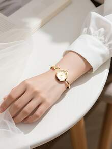 1 件珍珠母蝴蝶手表，小众奢华高端女士手链手表，小巧开口手镯式珠宝手表 - 均碼 - 查看 5