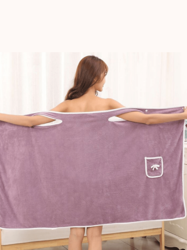 1pc Solid Color Embroidered Women's Bath Robe *Please Refer To The Size Chart When Purchasing* Teenage Bathrobe, Bathroom Kimono, Quick-Drying Super Soft Coral Fleece Absorbent, Suitable For Sauna/Beach/Pool/Bathroom[Color Assorted]