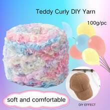 1 peça de 100 gramas de fio supermacio, colorido, grosso e fofo, para tricô e crochê, chapéu, cachecol, cobertor, bolsa