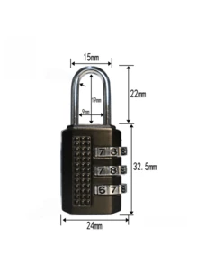 1pc 3-Digit Combination Metal Padlock, Suitable For Wardrobe, Luggage, Gym Locker - Multicolor - View 6