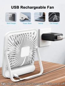 New Desktop/Wall-Mounted USB Fan, Portable Desk Fan For Home, Dorm, Bedroom - 粉色 - 查看 7