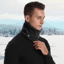 1 pieza Cuello de punto para hombre con forro térmico, bufanda calefactable cuello calentador a prueba de viento, máscara facial para esquí; Cuello calentador de bufanda para hombre - Negro - Ver 6