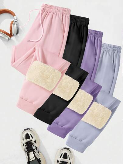 女士户外运动长袖上衣和超声波抓绒慢跑裤，适合户外活动、运动、骑行、徒步等。紧身裤