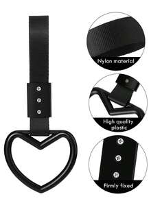 1Pc Rings Heart Shaped Car Handle Straps Drift Charm Rear Bumper Warning Ring Decor Subway Bus Broken Heart Handle For Car Interior