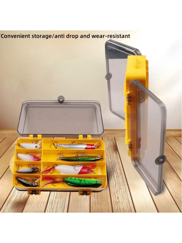 Multifunktionale Angelzubehör Doppelseitige Aufbewahrungsbox, tragbare Outdoor Angelzubehör Organizer Box für Köder, Pier Angeln, Haken