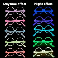 10副霓虹发光眼镜 - 无需电源，紫外线激活，蓝、粉、绿、紫四种颜色镜框 - 派对眼镜、时尚眼镜，适用于霓虹派对、晚宴、酒吧、俱乐部和摄影道具 - 彩色 - 查看 5
