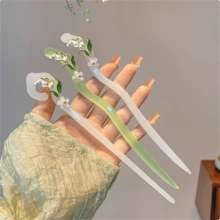 1pc Elegant Lily Flower Hair Clip, Vintage Style Hair Accessory For Women, Bun Extension, Pins For Hair