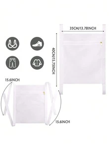 1pc Shoe Drying Bag, Washable Hanging Laundry Bag, Reusable Thickened Mesh Bag - White 1pc - View 5