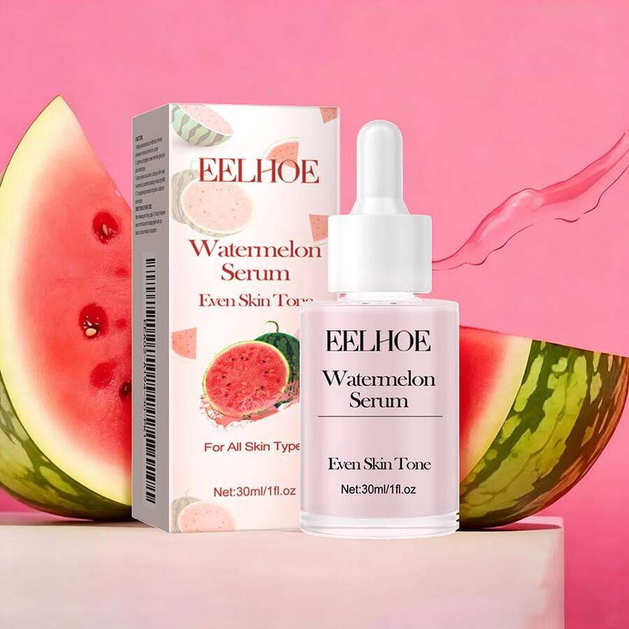 EELHOE Watermelon Nicotinamide Facial Serum - & Brightening Face Essence With Vitamin C, Fragrance-Free For All Light Beige Types, Skincare Routine, Sleek Bottle Design, Niacinamide Serum - 粉色 - 查看 1