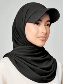 1 pieza Sombrero de béisbol/gorra/turbante de unicolor de estilo clásico de moda casual y versátil para mujer de estilo árabe/medio oriental, adecuado para verano y otoño, proporciona protección solar para vestir - Negro - Ver 2