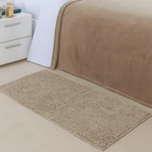 Tapete Passadeira Antiderrapante Pelo Macio Luxo Decoração para Corredor e Beira de Cama Classic Oásis - Bege - Visão 2
